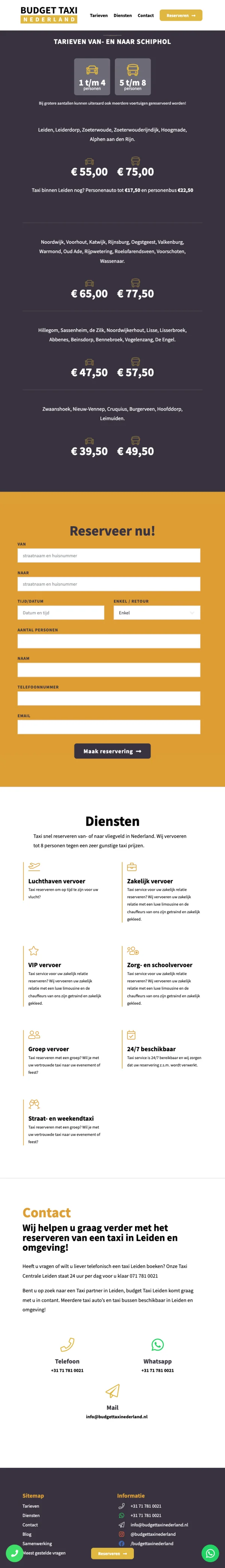 Website Budget Taxi Nederland