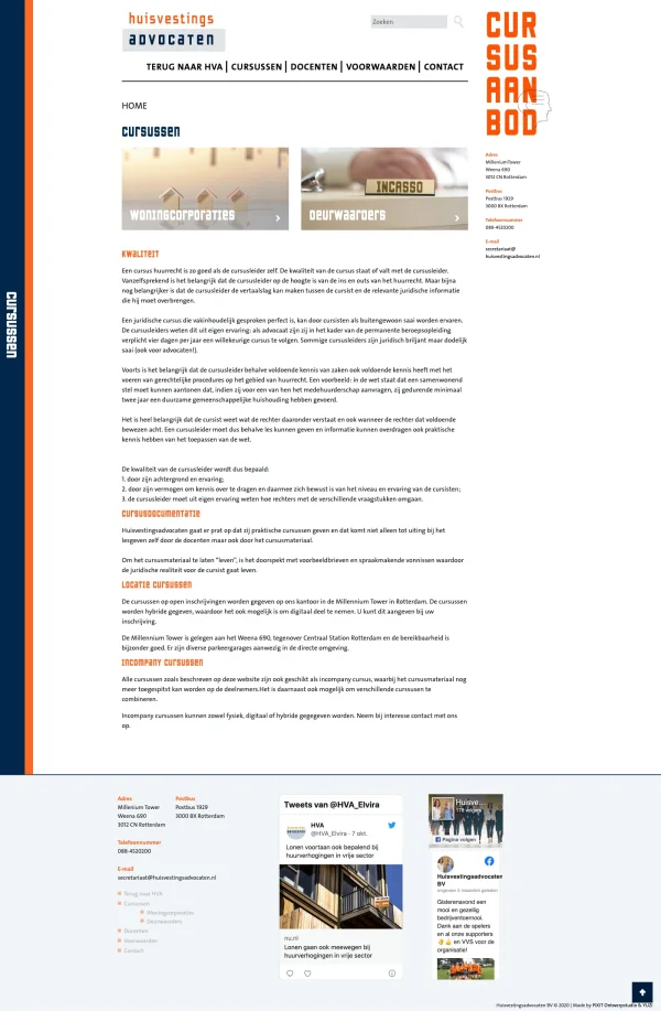 Website Huisvestingsadvocaten cursussen