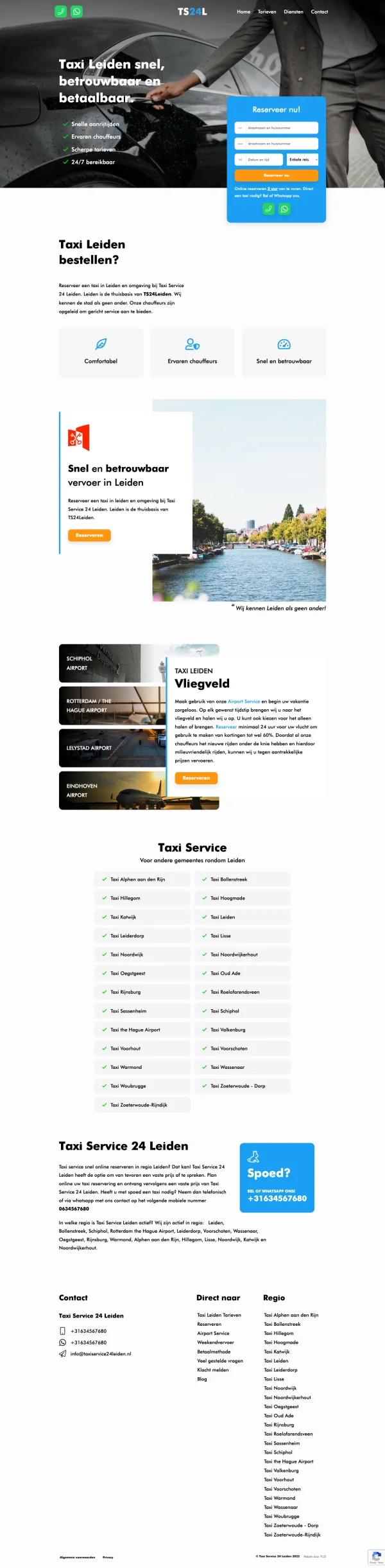 Website Taxi Service 24 Leiden