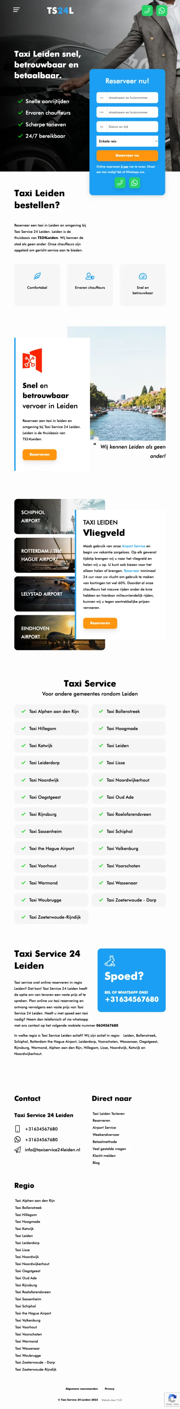 Website Taxi Service 24 Leiden