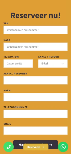 Website Budget Taxi Nederland