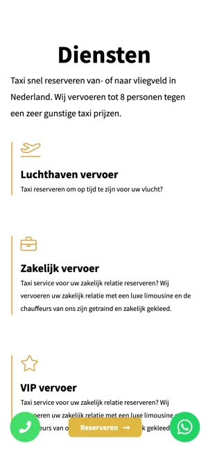 Website Budget Taxi Nederland