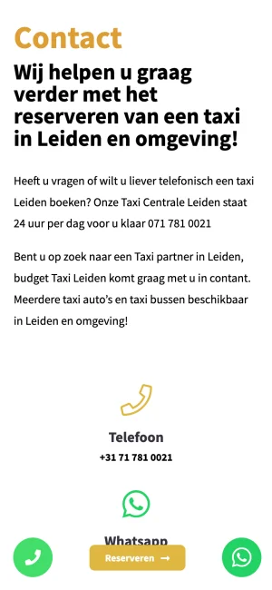 Website Budget Taxi Nederland