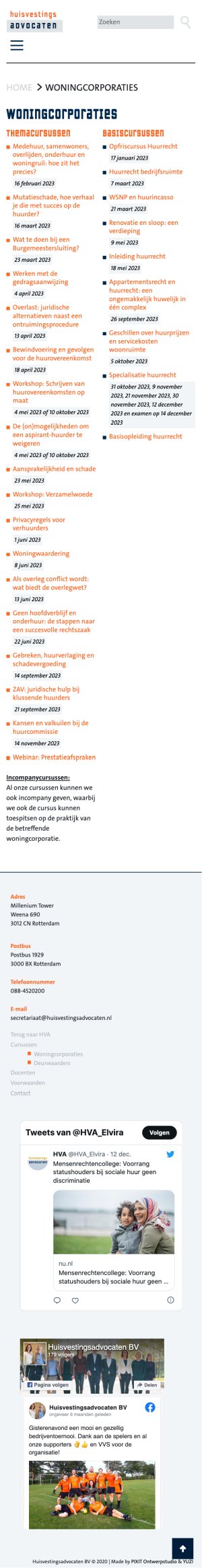 Website Huisvestingsadvocaten cursussen