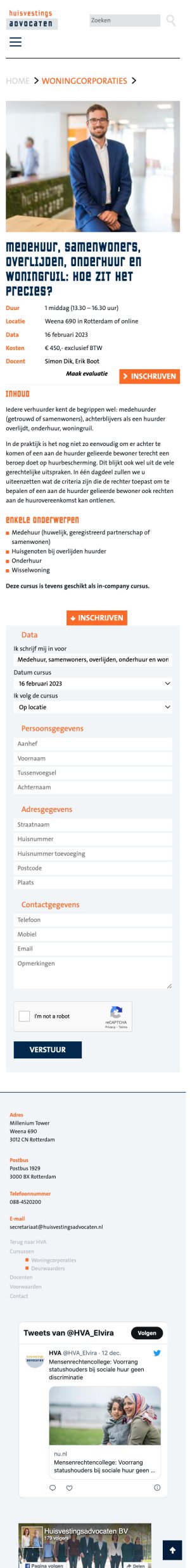 Website Huisvestingsadvocaten cursussen