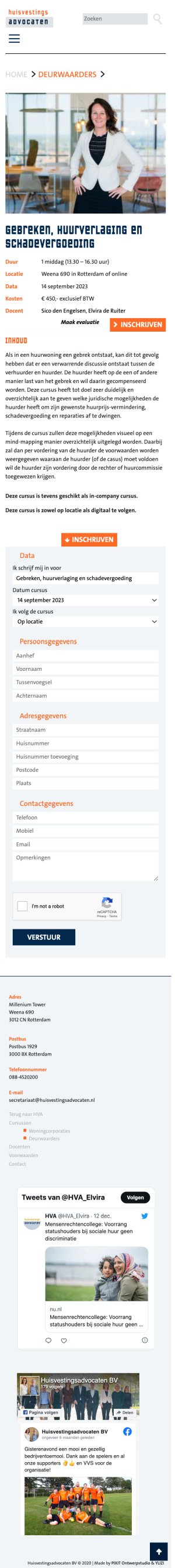 Website Huisvestingsadvocaten cursussen