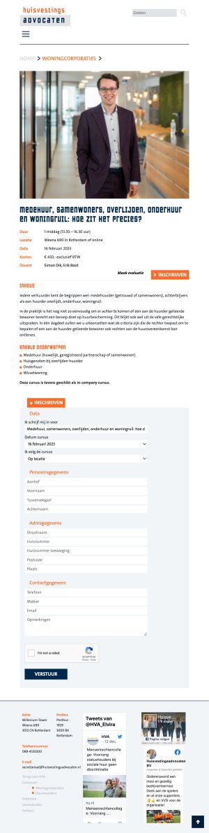 Website Huisvestingsadvocaten cursussen
