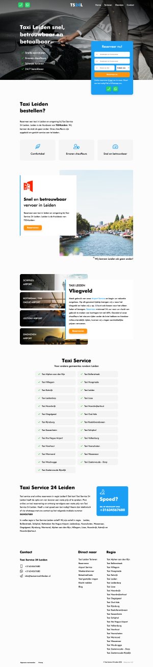 Website Taxi Service 24 Leiden