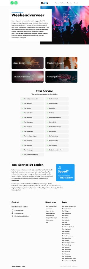 Website Taxi Service 24 Leiden