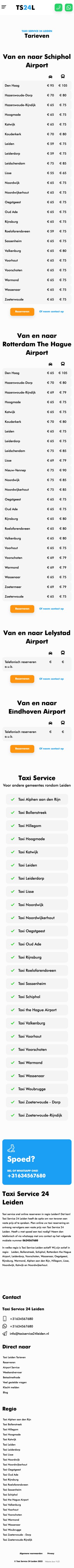 Website Taxi Service 24 Leiden