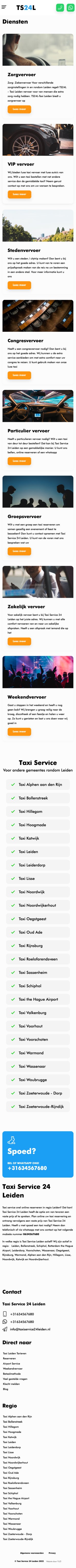 Website Taxi Service 24 Leiden