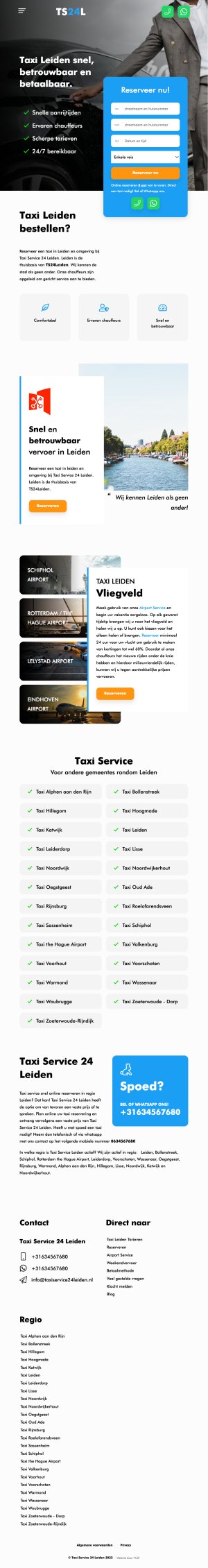 Website Taxi Service 24 Leiden