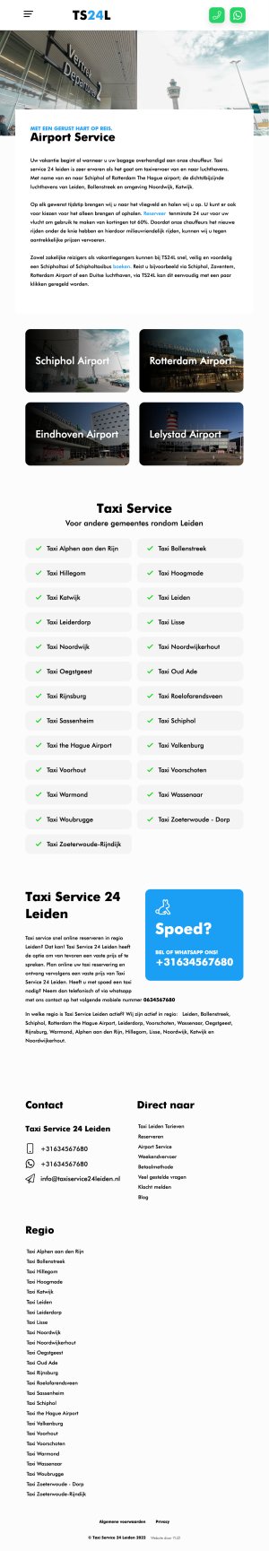 Website Taxi Service 24 Leiden