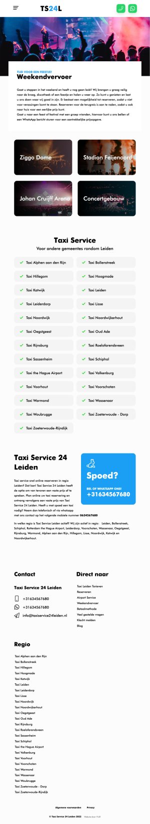 Website Taxi Service 24 Leiden