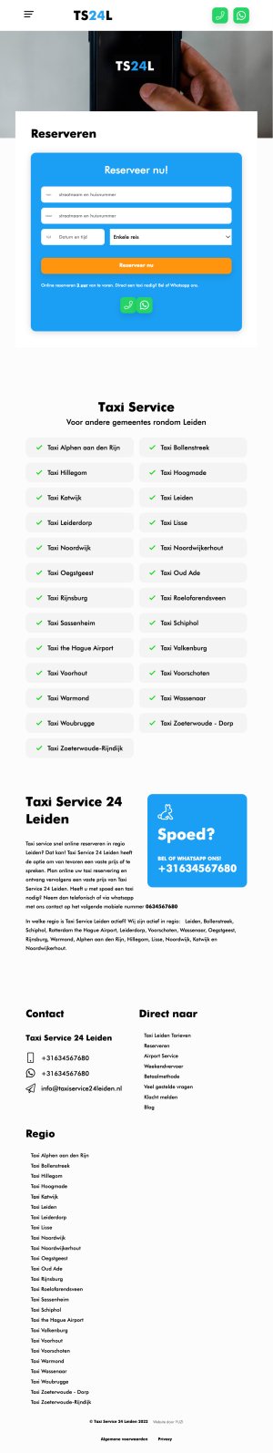 Website Taxi Service 24 Leiden